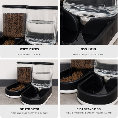 סט אוכל + מים לכלבים | חתולים Pet Bowl